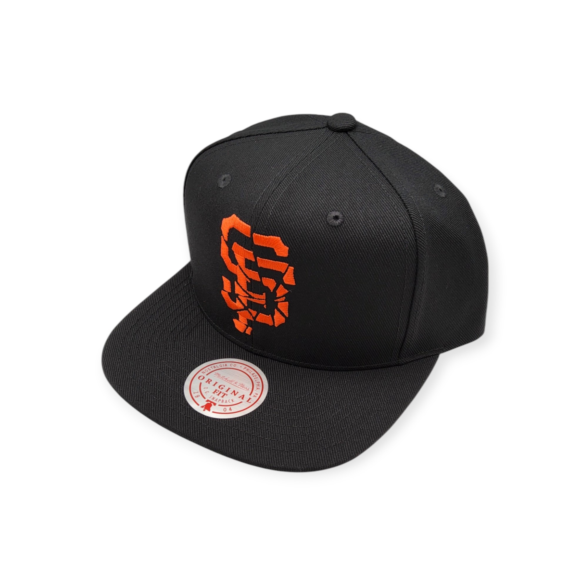 Mitchell & Ness San Francisco Giants Shattered Black Adjustable Snapback Hat Cap