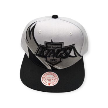 Mitchell & Ness Los Angeles Kings Waverunner Vintage Collection White/Black/Gray Adjustable Snapback Hat Cap