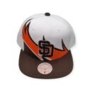 Mitchell & Ness San Diego Padres Waverunner Cooperstown Collection White/Brown/Orange Adjustable Snapback Hat Cap
