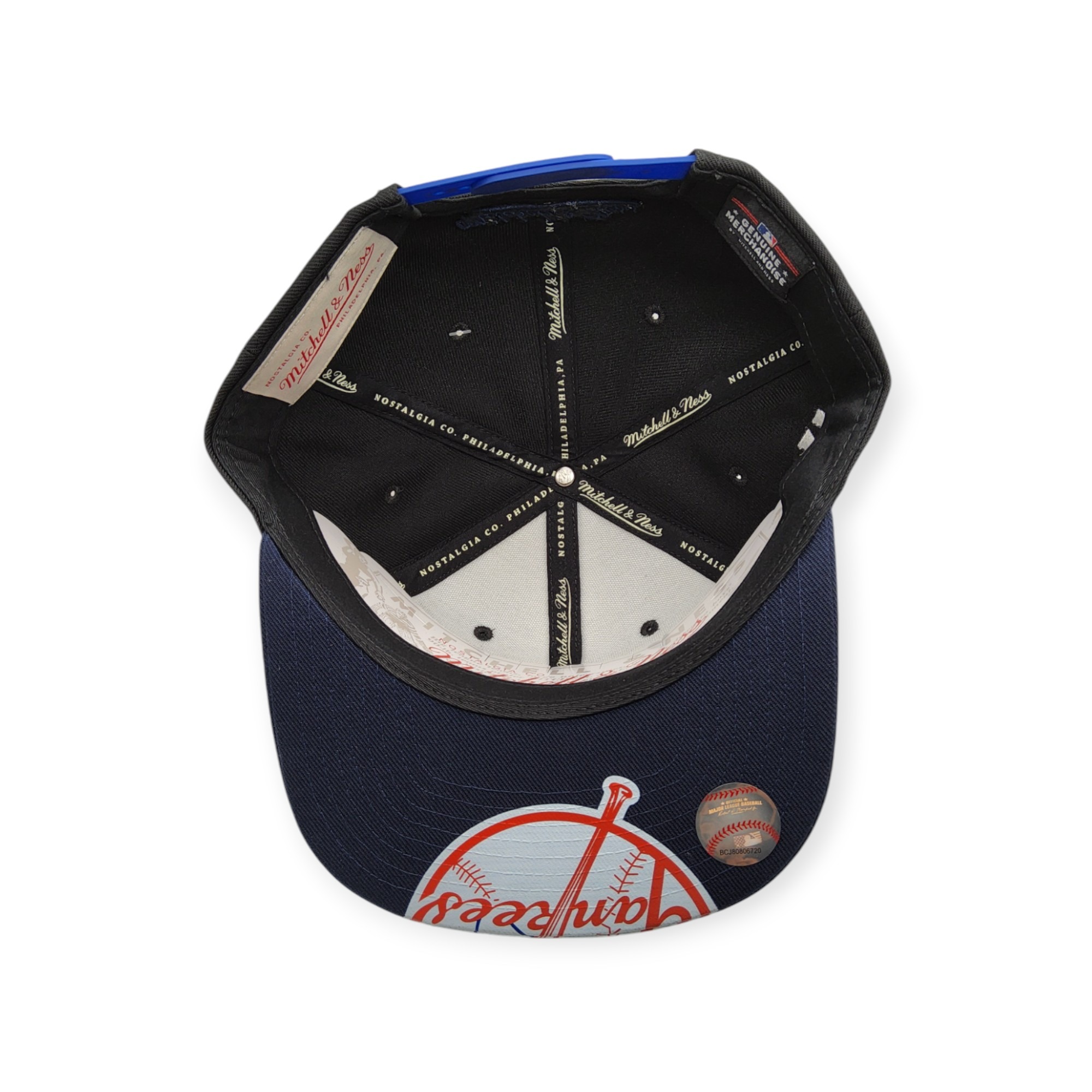 Mitchell & Ness New York Yankees Big Mouth Black/Navy Adjustable Snapback Hat Cap