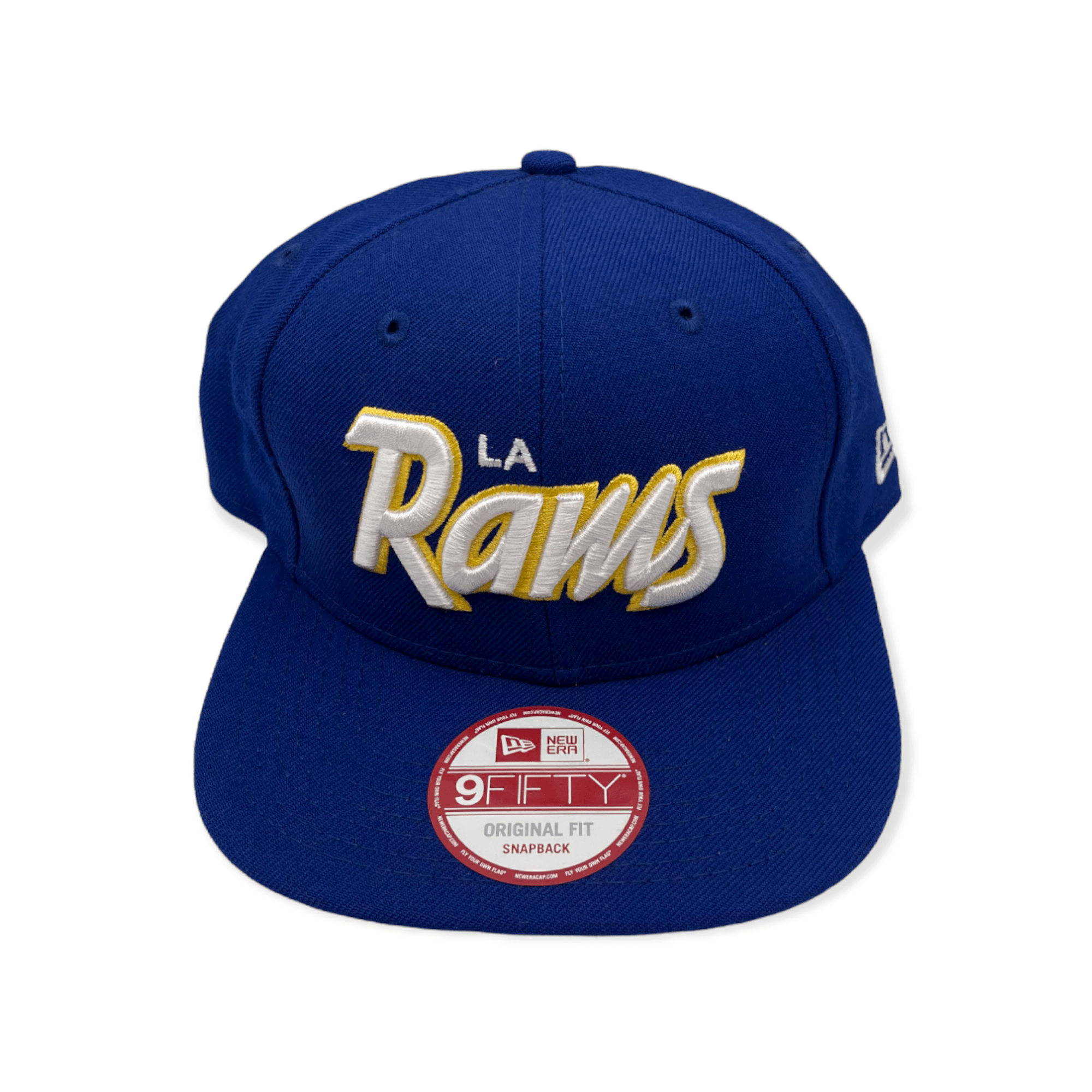 New Era Los Angeles Rams 9Fifty Royal Blue/White Script Original Fit Adjustable Snapback Hat Cap