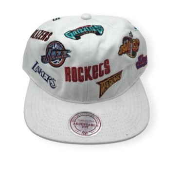 Mitchell & Ness All Over Deadstock West White Adjustable Snapback Hat Cap