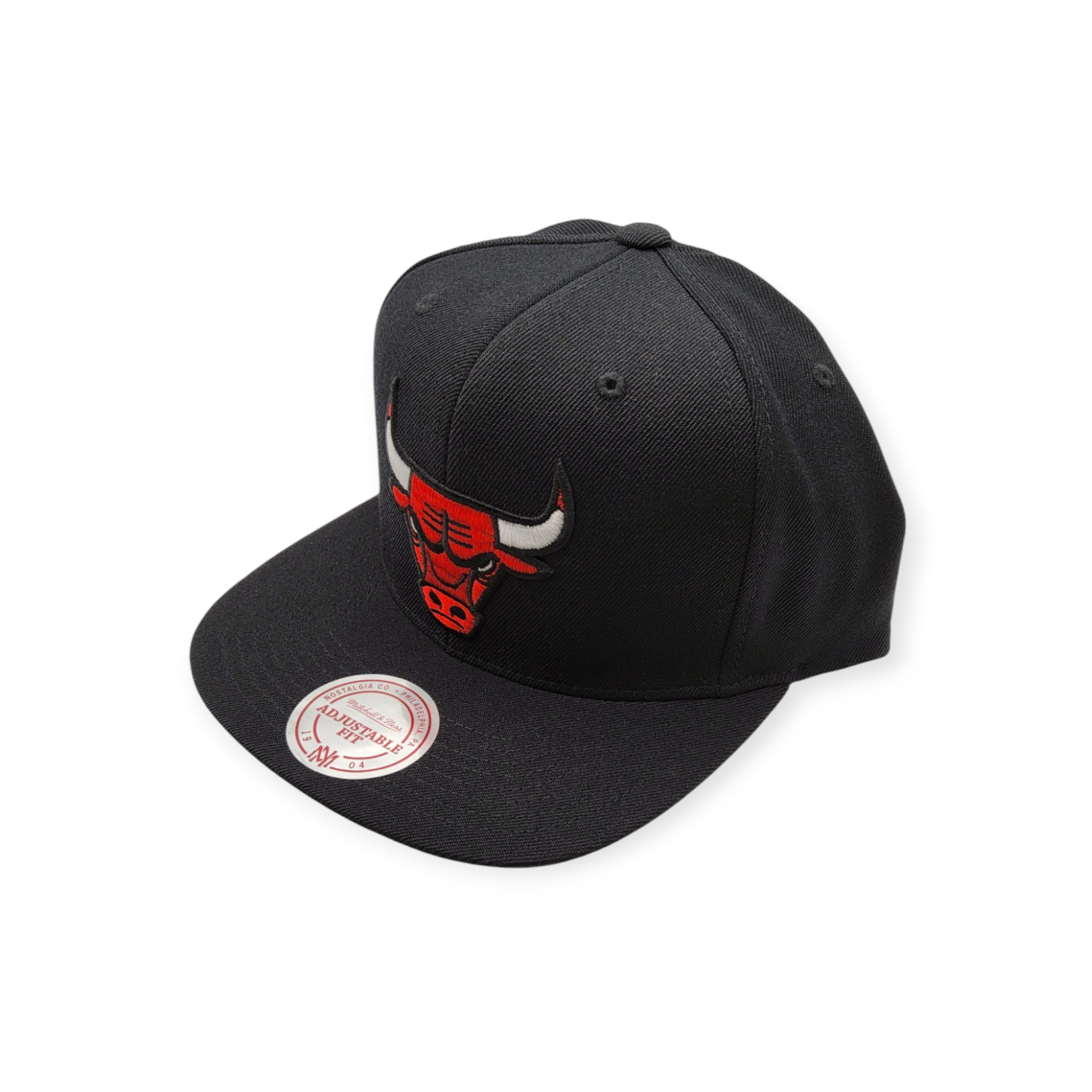 Mitchell & Ness Chicago Bulls Wool Solid Black Adjustable Snapback Hat Cap