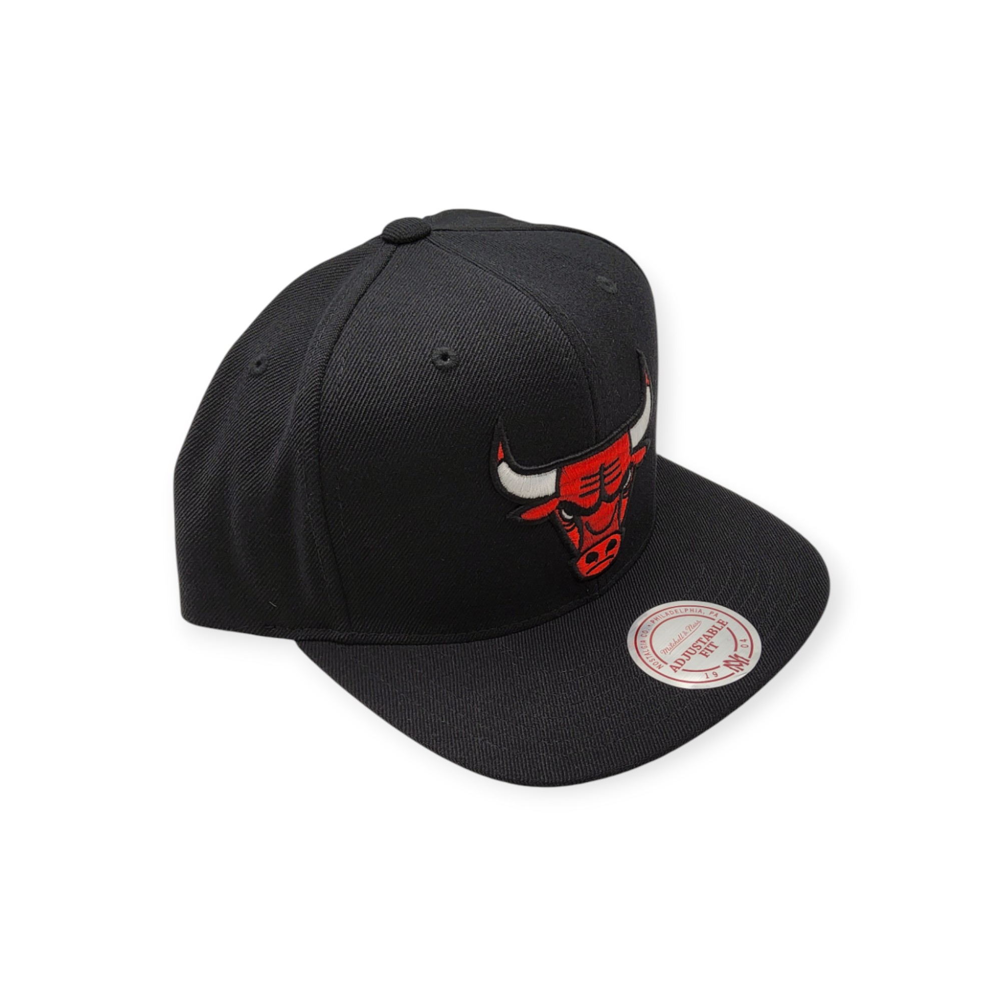 Mitchell & Ness Chicago Bulls Wool Solid Black Adjustable Snapback Hat Cap