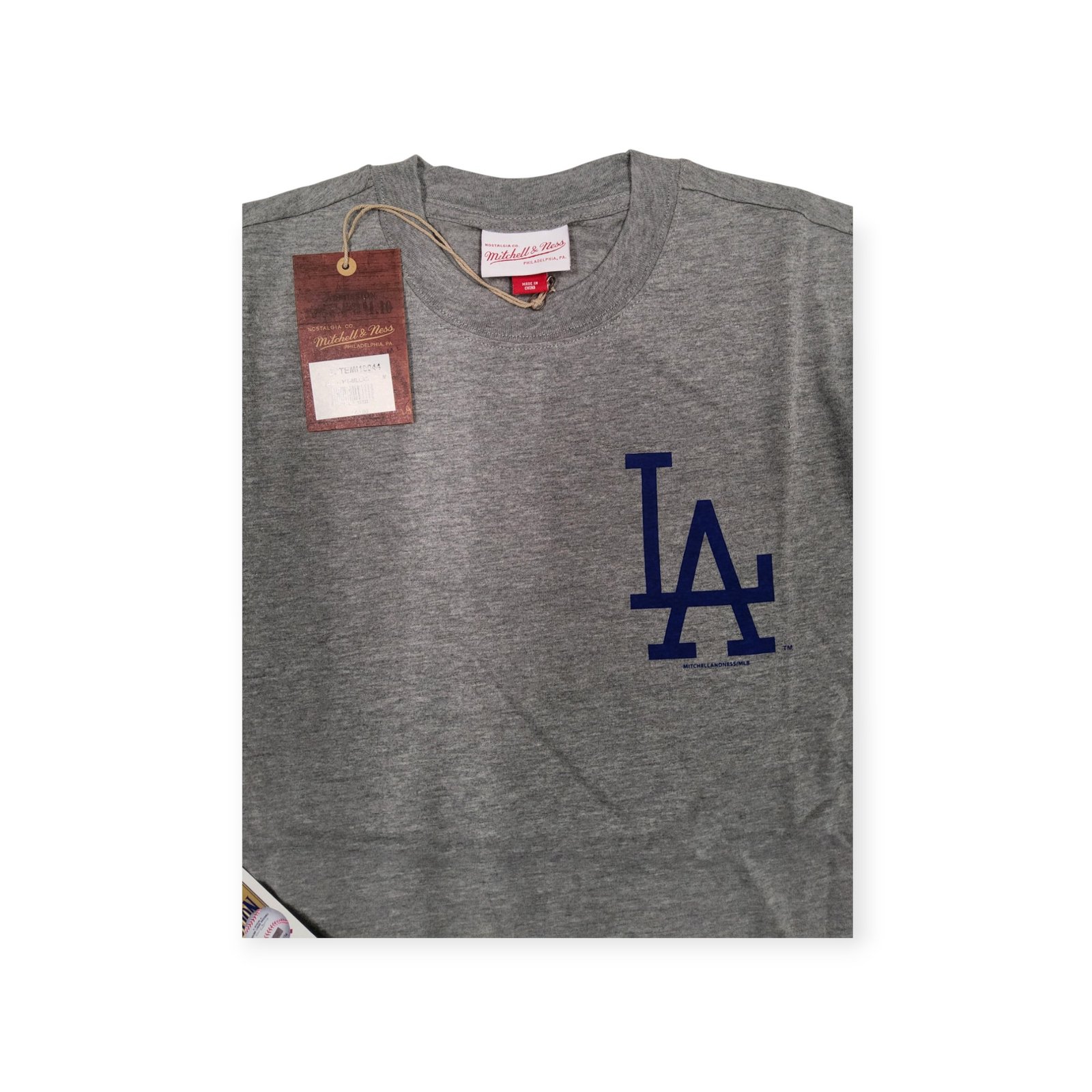 Mitchell & Ness Los Angeles Dodgers Grey Heather Cooperstown Collection Tee Shirt Size M