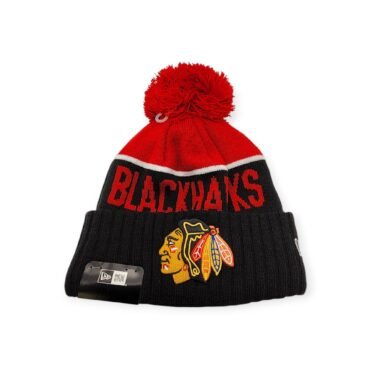 New Era Chicago Blackhawks Authentic 2015 Red/White/Black Cuff Sport Knit Beanie Cold Weather Hat