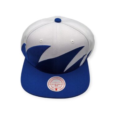 Mitchell & Ness Branded Sharktooth Blue Adjustable Snapback Hat Cap