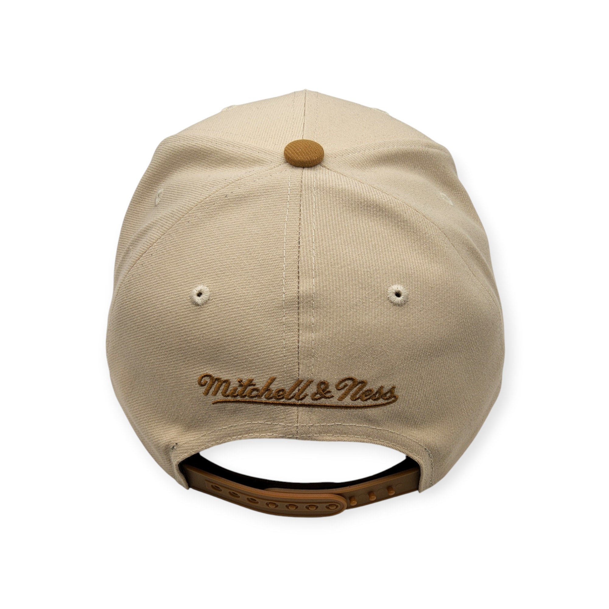 Mitchell & Ness Branded Sharktooth Tan Adjustable Snapback Hat Cap