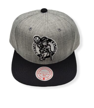 Mitchell & Ness Boston Celtics Grey Black Pop Adjustable Snapback Hat Cap