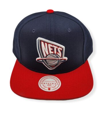 Mitchell & Ness Brooklyn Nets Team 2 Tone 2.0 Navy/Red Adjustable Snapback Hat Cap