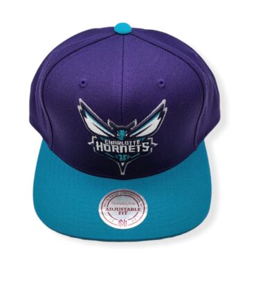 Mitchell & Ness Charlotte Hornets XL Logo 2T Purple/Teal Snapback Hat Cap