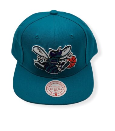 Mitchell & Ness Charlotte Hornets Team Ground 2.0 Teal/HWC Logo Adjustable Snapback Hat Cap