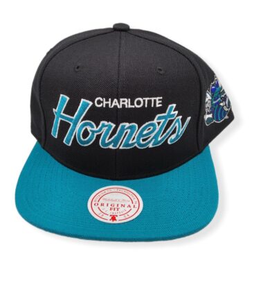 Mitchell & Ness Charlotte Hornets Team Script 2.0 Adjustable Snapback Hat Cap