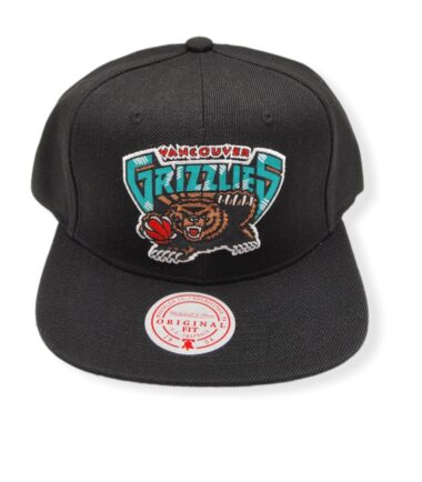 Mitchell & Ness Vancouver Grizzlies Black Satin Under Adjustable Snapback Hat Cap