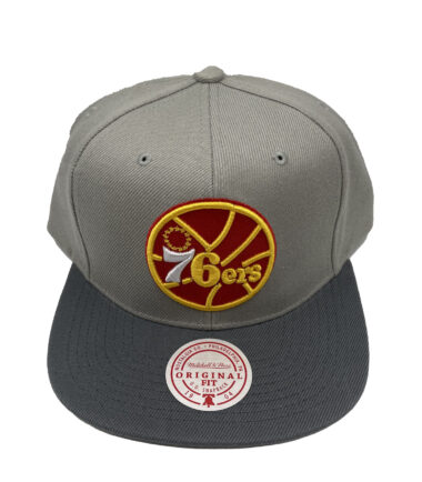 Mitchell & Ness Philadelphia 76ers Cool Grey 3 Adjustable Snapback Hat Cap