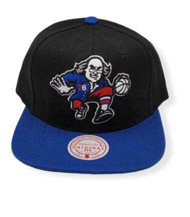 Mitchell & Ness Philadelphia 76ers Core Basic Black/Blue Adjustable Snapback Hat Cap