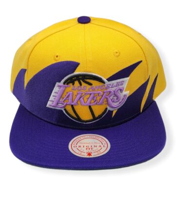 Mitchell & Ness Los Angeles Lakers SharkTooth Adjustable Snapback Hat Cap