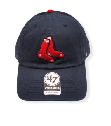 '47 Boston Red Sox Clean Up Navy/Socks Logo Adjustable Strap Hat Cap