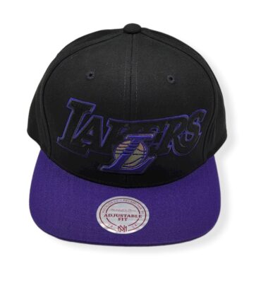Mitchell & Ness Los Angeles Lakers Woodland Covert II Black/Purple Adjustable Snapback Hat Cap
