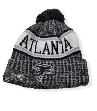 New Era Atlanta Falcons Authentic 2018 Black & White Sideline Sport Knit Beanie Cold Weather Hat