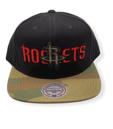 Mitchell & Ness Houston Rockets Woodland Covert II Adjustable Snapback Hat Cap