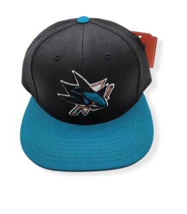American Needle San Jose Sharks 400 Series Replica Black/Teal Adjustable Snapback Hat Cap