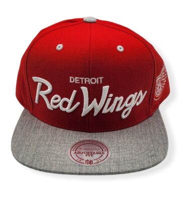 Mitchell & Ness Detroit Red Wings Heather Special Script Adjustable Snapback Hat Cap