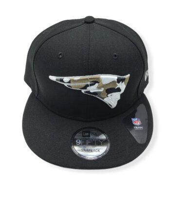 New Era New England Patriots 9Fifty Camo Trim Black Adjustable Snapback Hat Cap