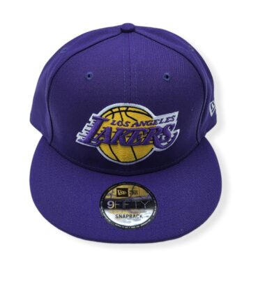 New Era Los Angeles Lakers 9Fifty Basic Purple Rear Center NBA Logo Adjustable Snapback Hat Cap