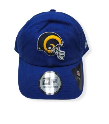 New Era Los Angeles Rams Casual Classic Helmet Logo Blue Adjustable Strap Hat Cap