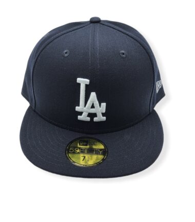 New Era Los Angeles Dodgers 59Fifty Basic Navy Fitted Hat Cap Size 7 5/8