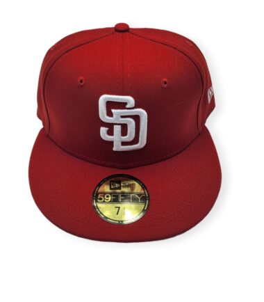 New Era San Diego Padres 59Fifty Basic Red Fitted Hat Cap Size 7 1/8
