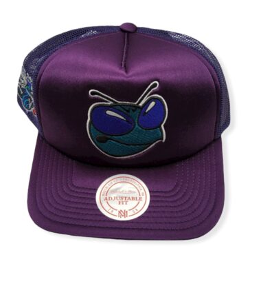 Mitchell & Ness Charlotte Hornets Logo Remix Trucker Adjustable Snapback Hat Cap