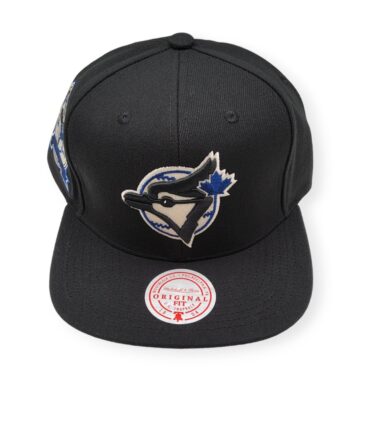 Mitchell & Ness Toronto Blue Jays Team Classic Coop Black Adjustable Snapback Hat Cap