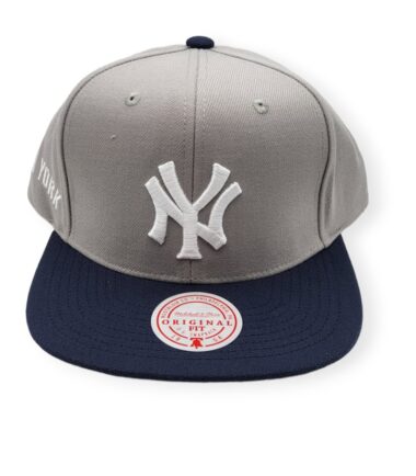 Mitchell & Ness New York Yankees Away Cooperstown Collection 2 Tone Gray/Navy Blue Adjustable Snapback Hat Cap