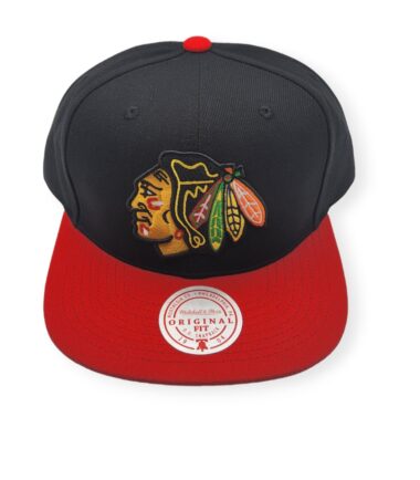 Mitchell & Ness Chicago Blackhawks Team 2 Tone 2.0 Black/Red Adjustable Snapback Hat Cap