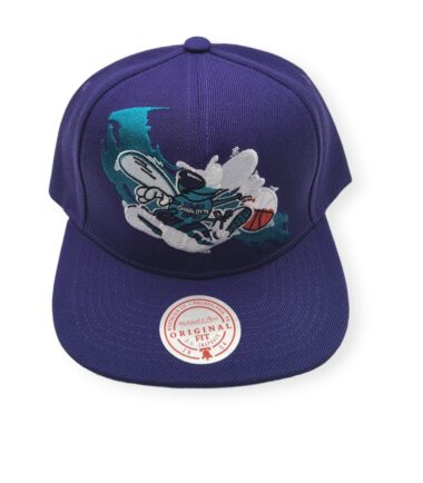 Mitchell & Ness Charlotte Hornets Paint By Number Purple Adjustable Snapback Hat Cap