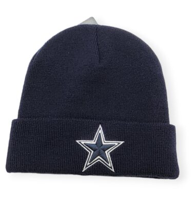 DCM Dallas Cowboys Authentic Raised Cuffed Blue Knit Beanie Cold Weather Hat