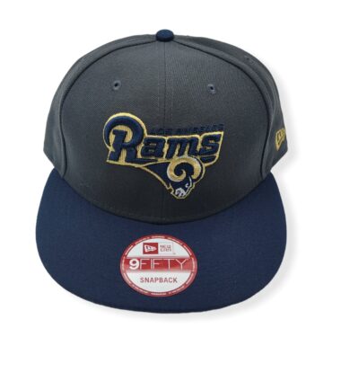 New Era Los Angeles Rams 9Fifty Wordmark Script 2 Tone Charcoal/Navy Adjustable Snapback Hat Cap