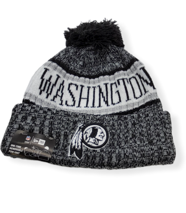 New Era Washington Redskins Authentic 2018 Black & White Sport Knit Beanie Cold Weather Hat