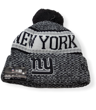 New Era New York Giants Authentic 2018 Black & White Sport Knit Beanie Cold Weather Hat