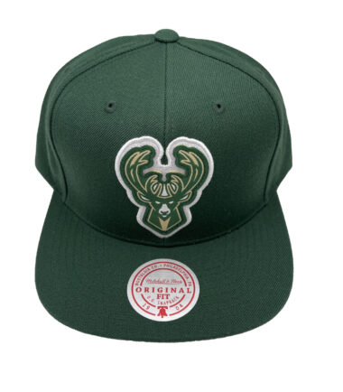 Mitchell & Ness Milwaukee Bucks Pop Back Green Adjustable Snapback Hat Cap
