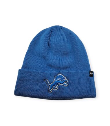 '47 Detroit Lions Authentic Raised Cuffed Blue Knit Beanie Cold Weather Hat