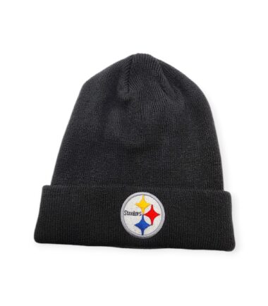 '47 Pittsburgh Steelers Authentic Raised Cuffed Black Knit Beanie Cold Weather Hat