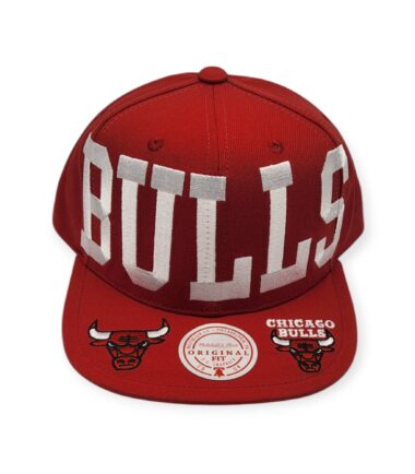 Mitchell & Ness Chicago Bulls Big Text 1 Red Adjustable Snapback Hat Cap