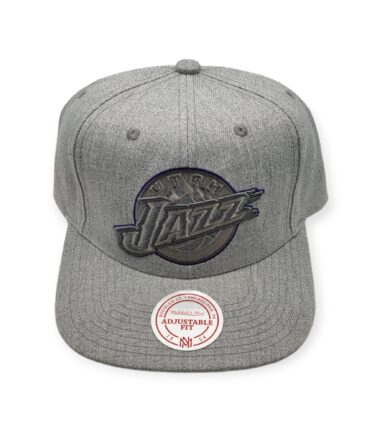 Mitchell & Ness Utah Jazz Heather Pop Out Hardwood Classics Adjustable Snapback Hat Cap