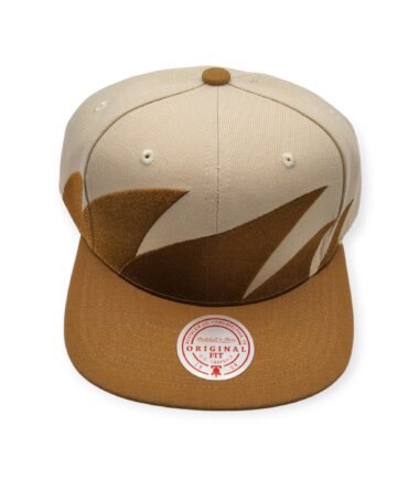 Mitchell & Ness Branded Sharktooth Tan Adjustable Snapback Hat Cap