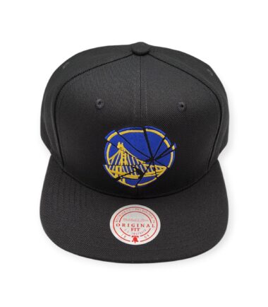Mitchell & Ness Golden State Warriors Shattered Black Adjustable Snapback Hat Cap