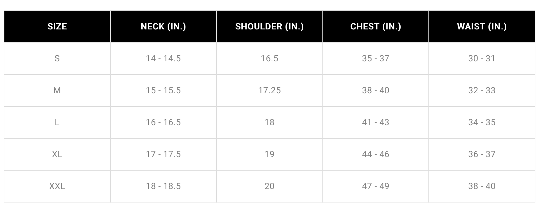 Size Chart