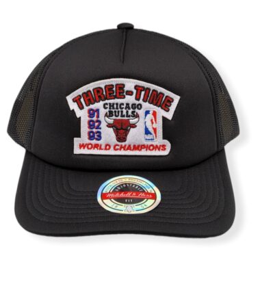 Mitchell & Ness Chicago Bulls Championship Trucker Black Adjustable Snapback Hat Cap